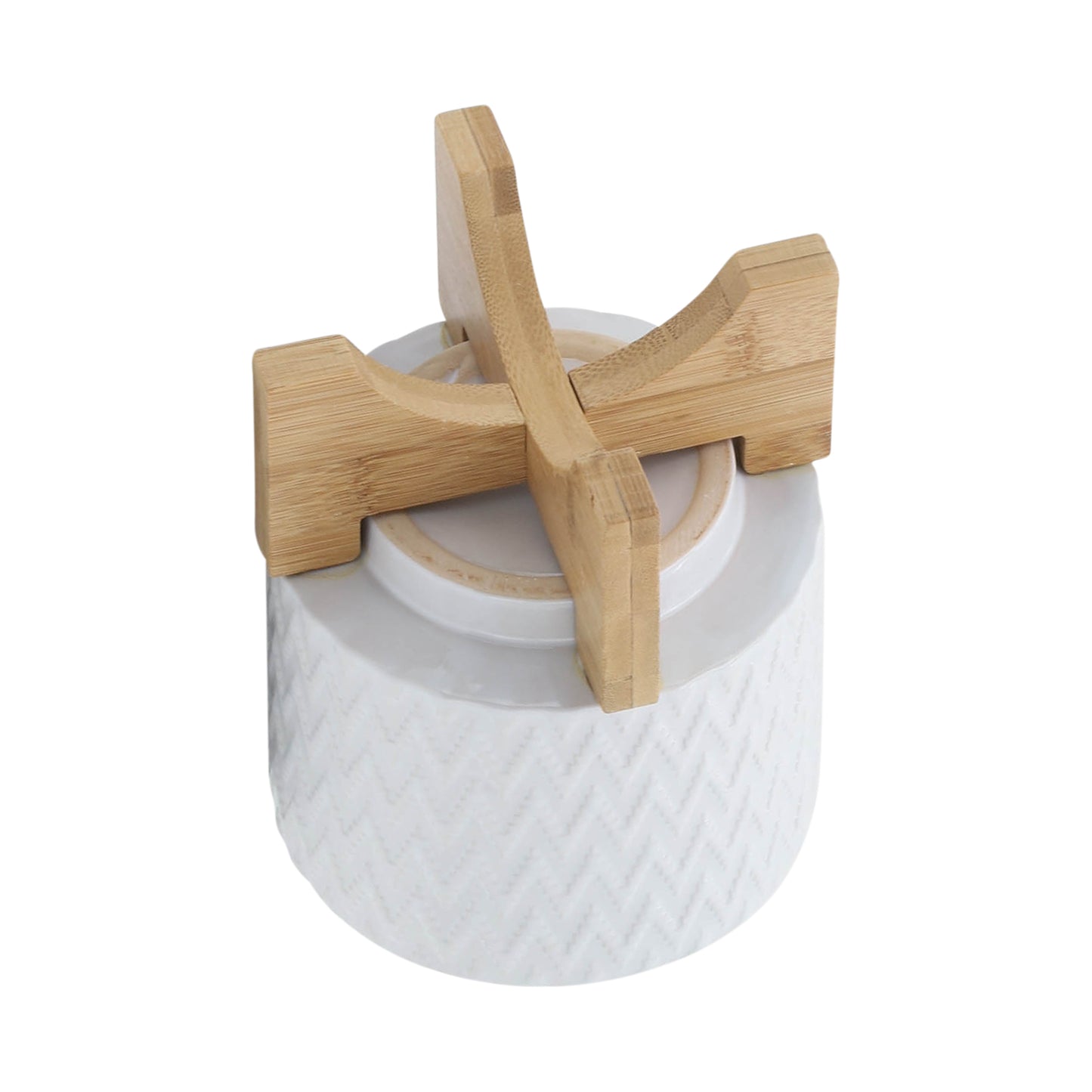 5" Chevron Planter with Stand - White