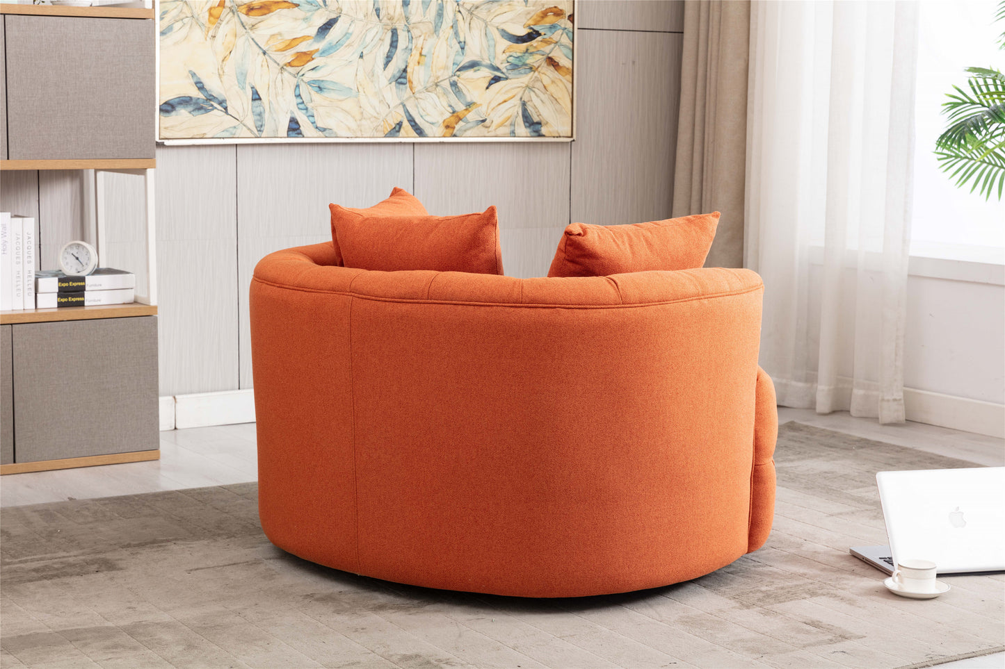 Modern Swivel Accent Chair, Orange