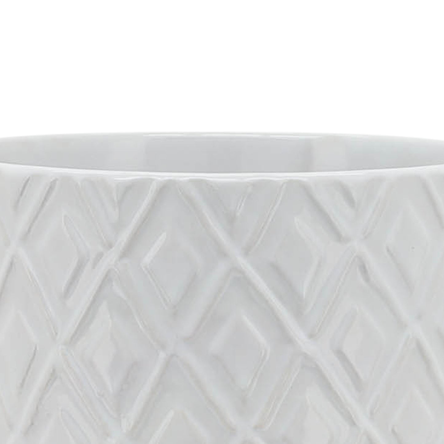 5" Diamond Planter with Stand - White