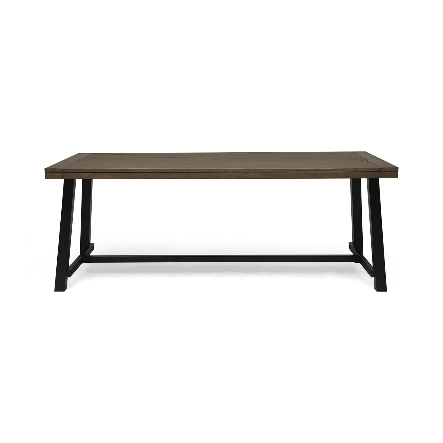 Grey and Black Acacia Wood Outdoor Dining Table