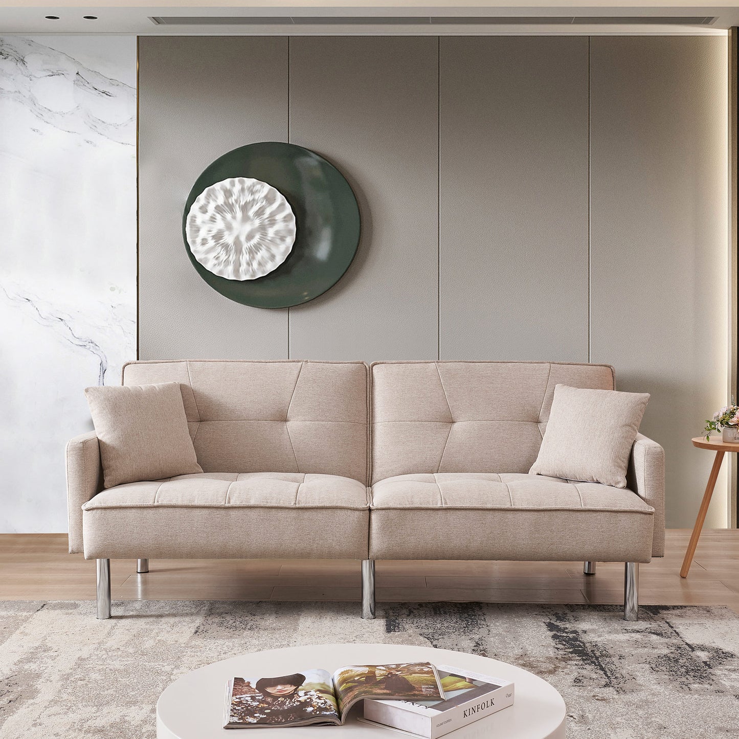 84.6” Extra Long Futon Adjustable Sofa Bed