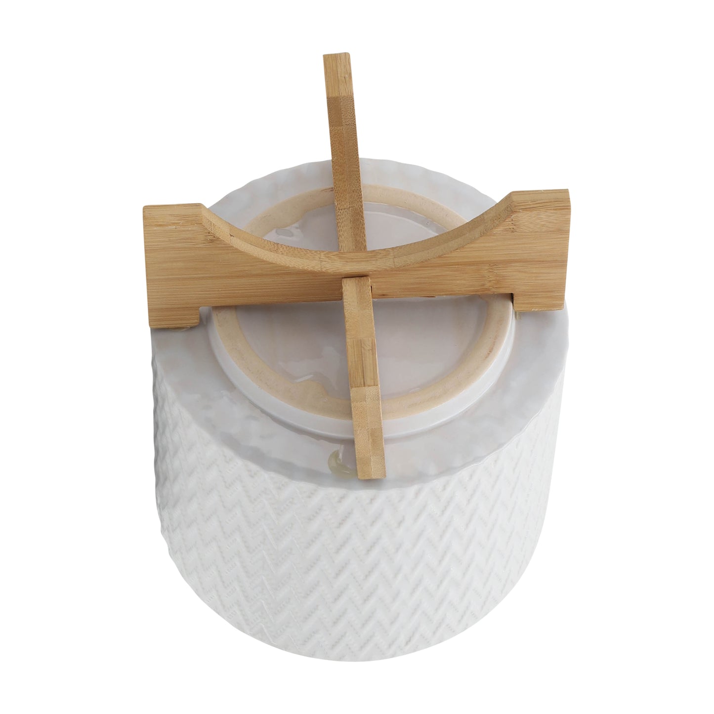 8" Chervron Planter with Stand - White