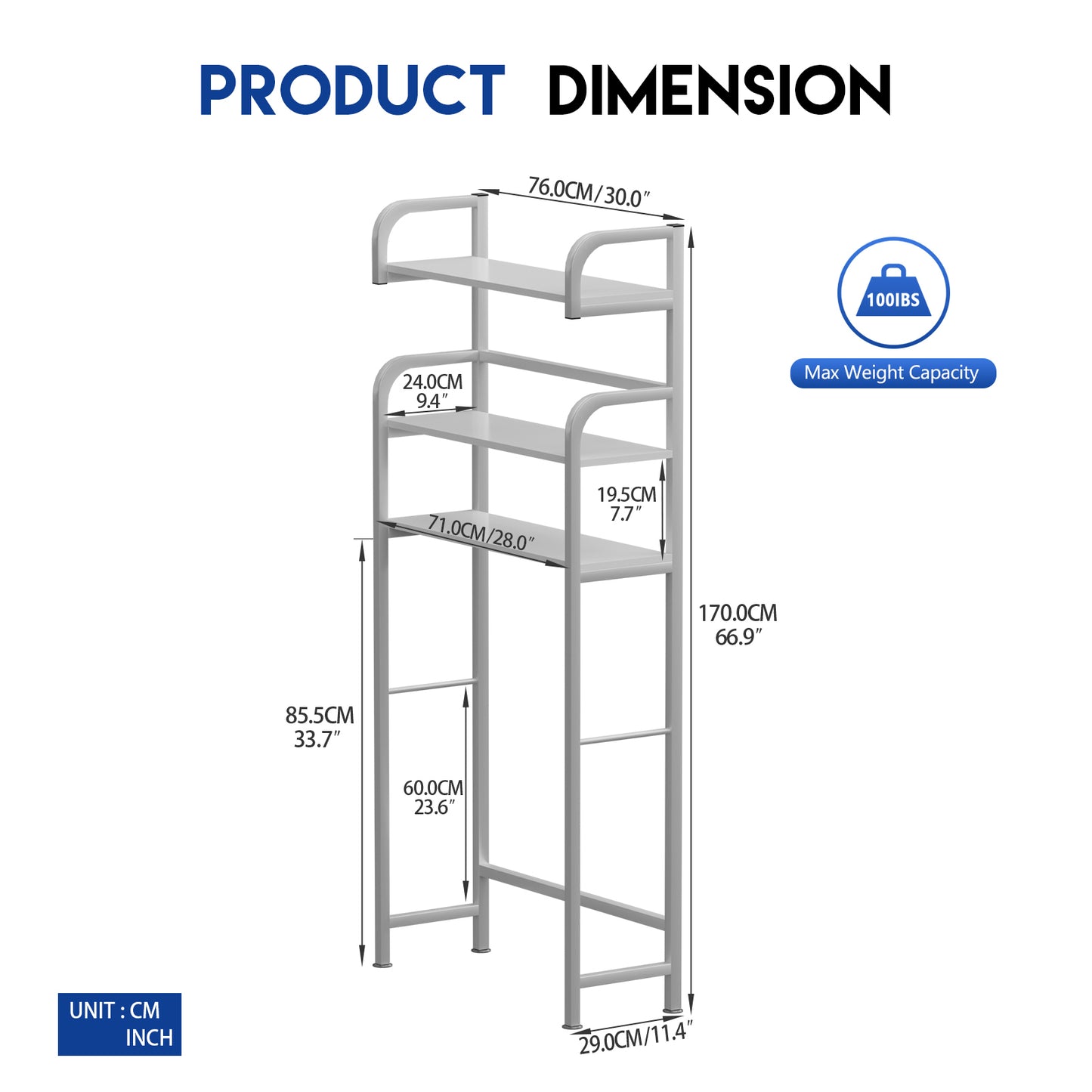 Over The Toilet Storage Shelf Bathroom Shelves