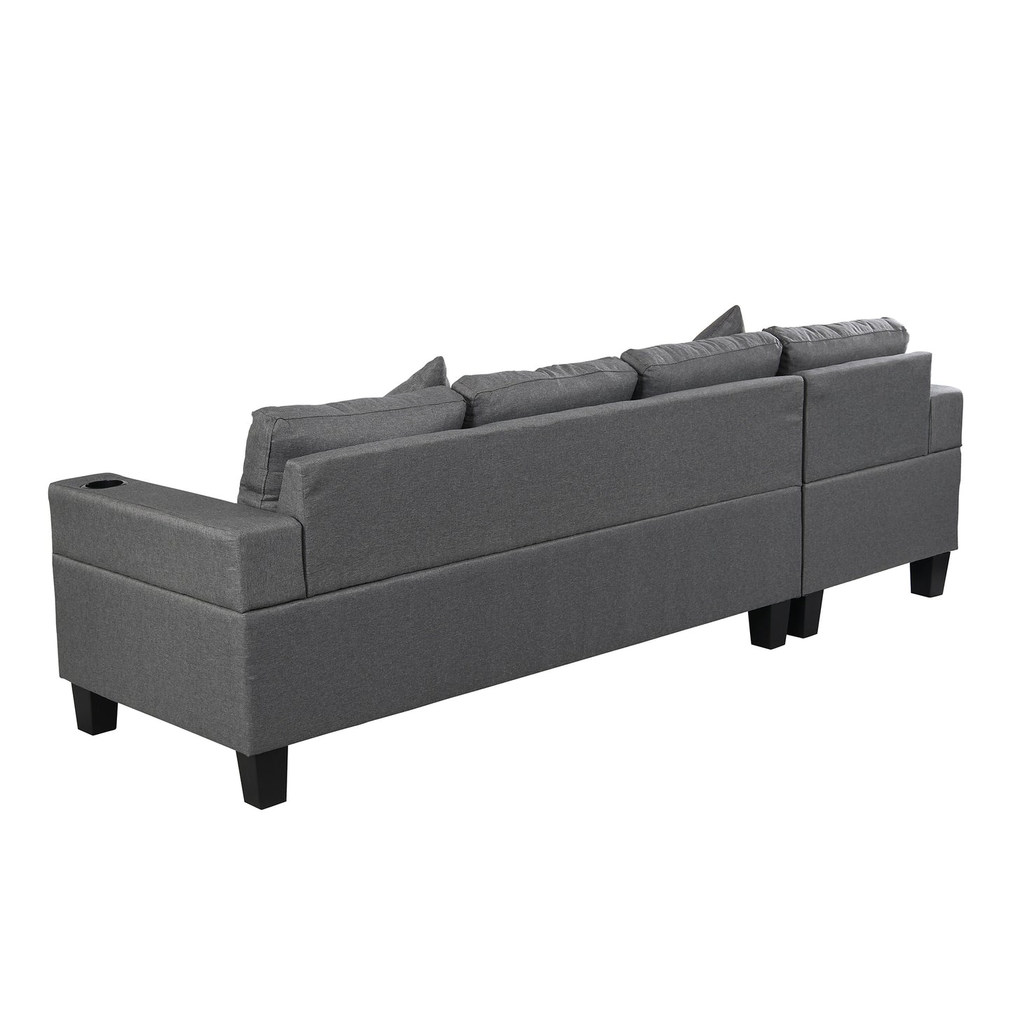 Sectional Sofa Set for Living Room with L Shape Chaise Lounge ,cup holder and Left or Right Hand Chaise Modern 4 Seat