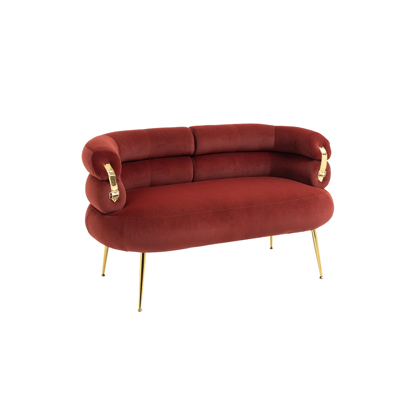 Accent Chair with Golden feet, red
