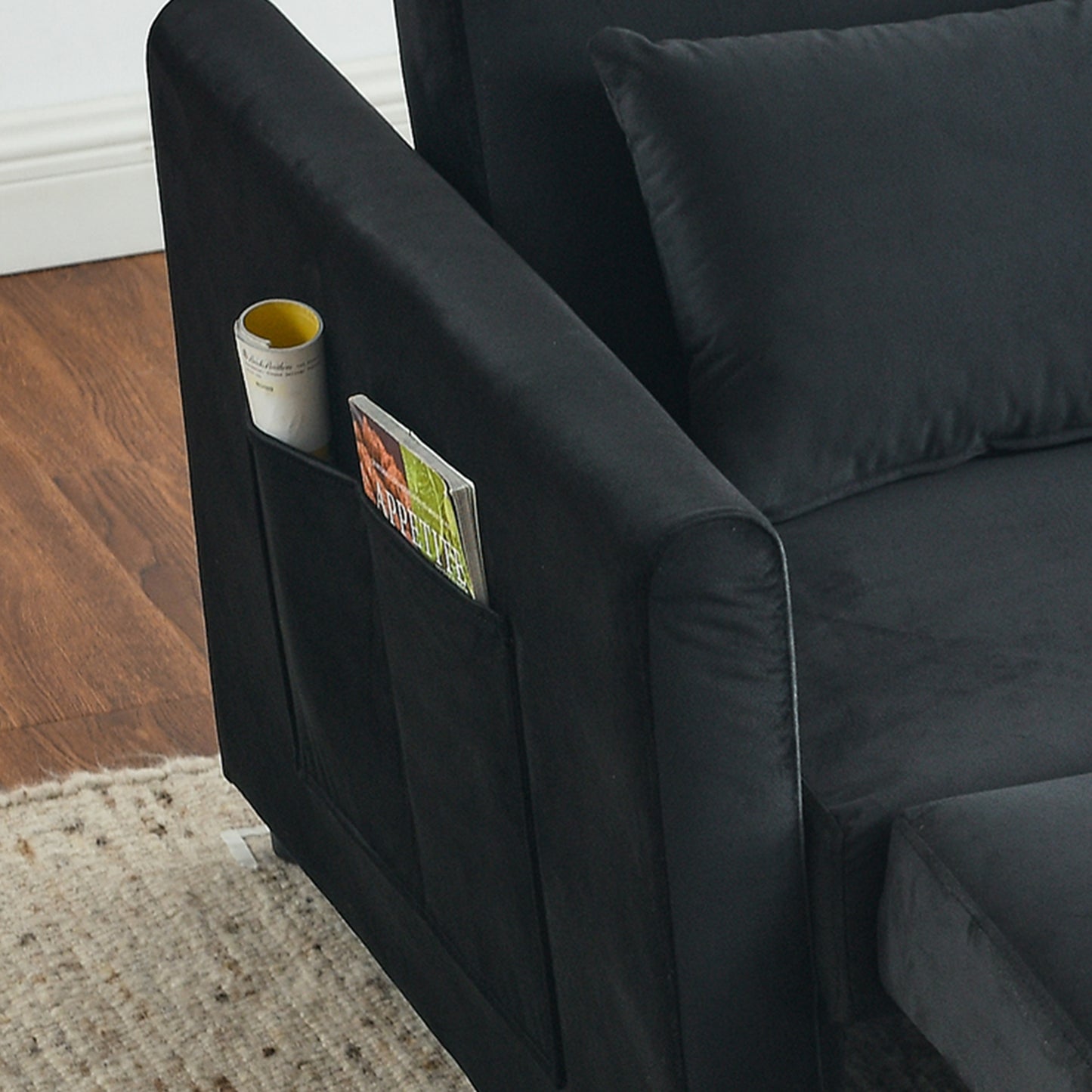 3-in-1 Versatile Velvet Convertible Sofa Bed