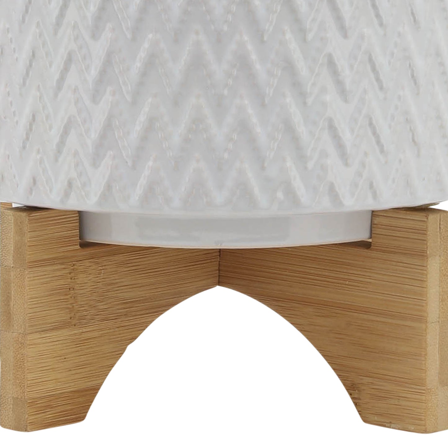 8" Chervron Planter with Stand - White
