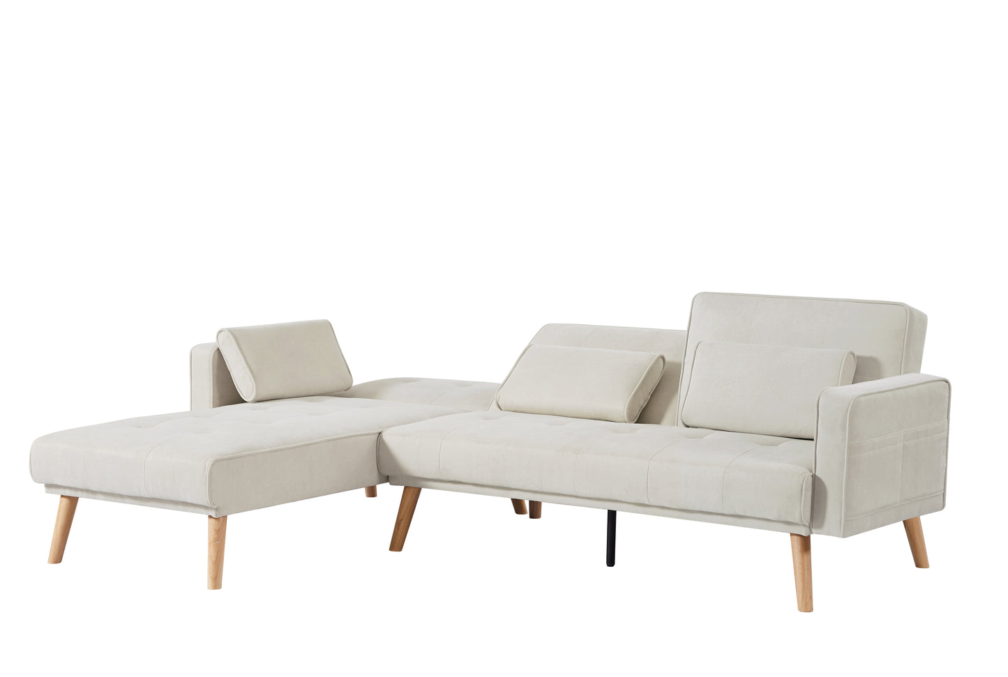 Convertible Sectional Sofa sleeper, Left Facing L-shaped Sofa Counch For Living Room