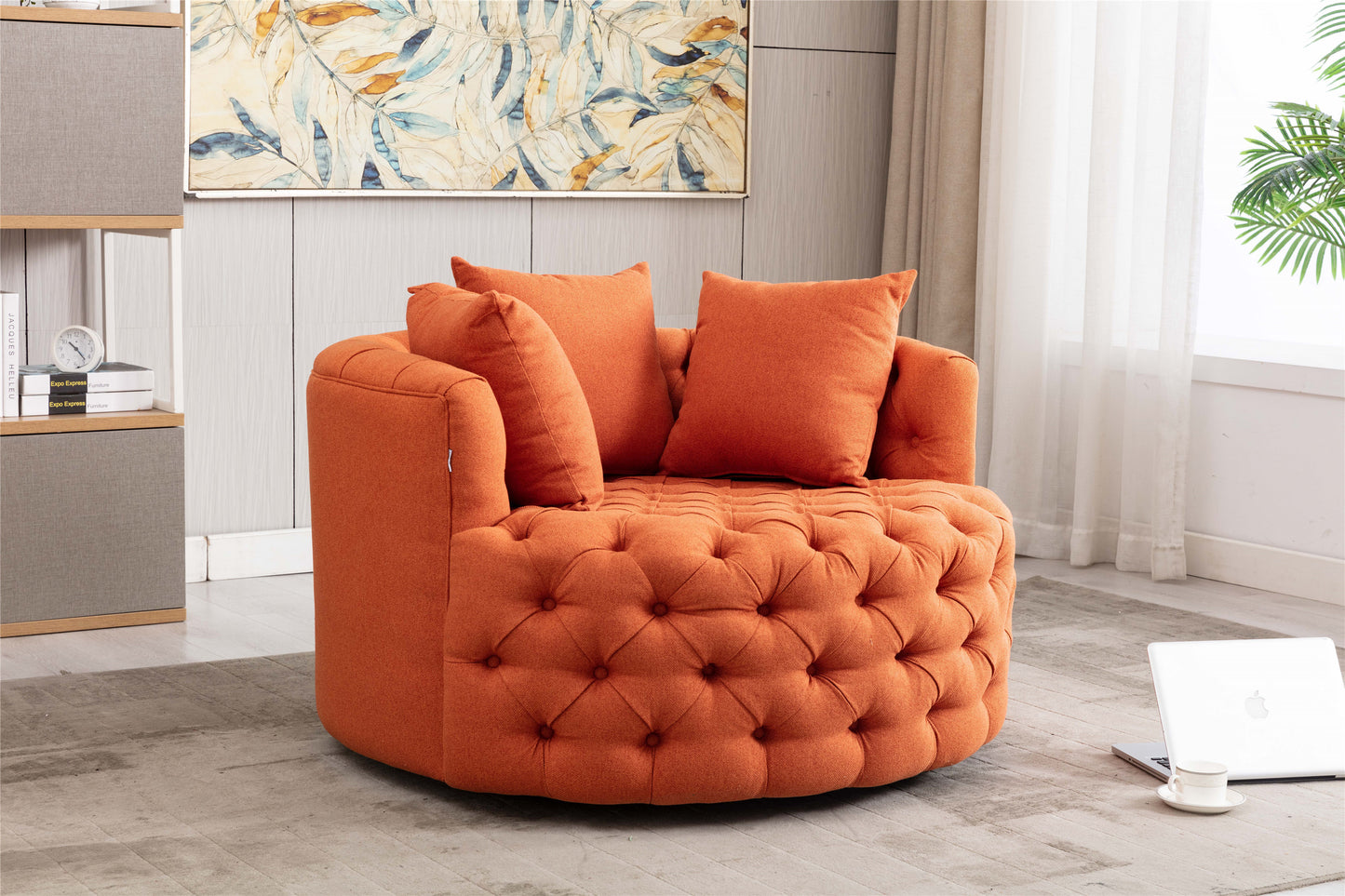 Modern Swivel Accent Chair, Orange
