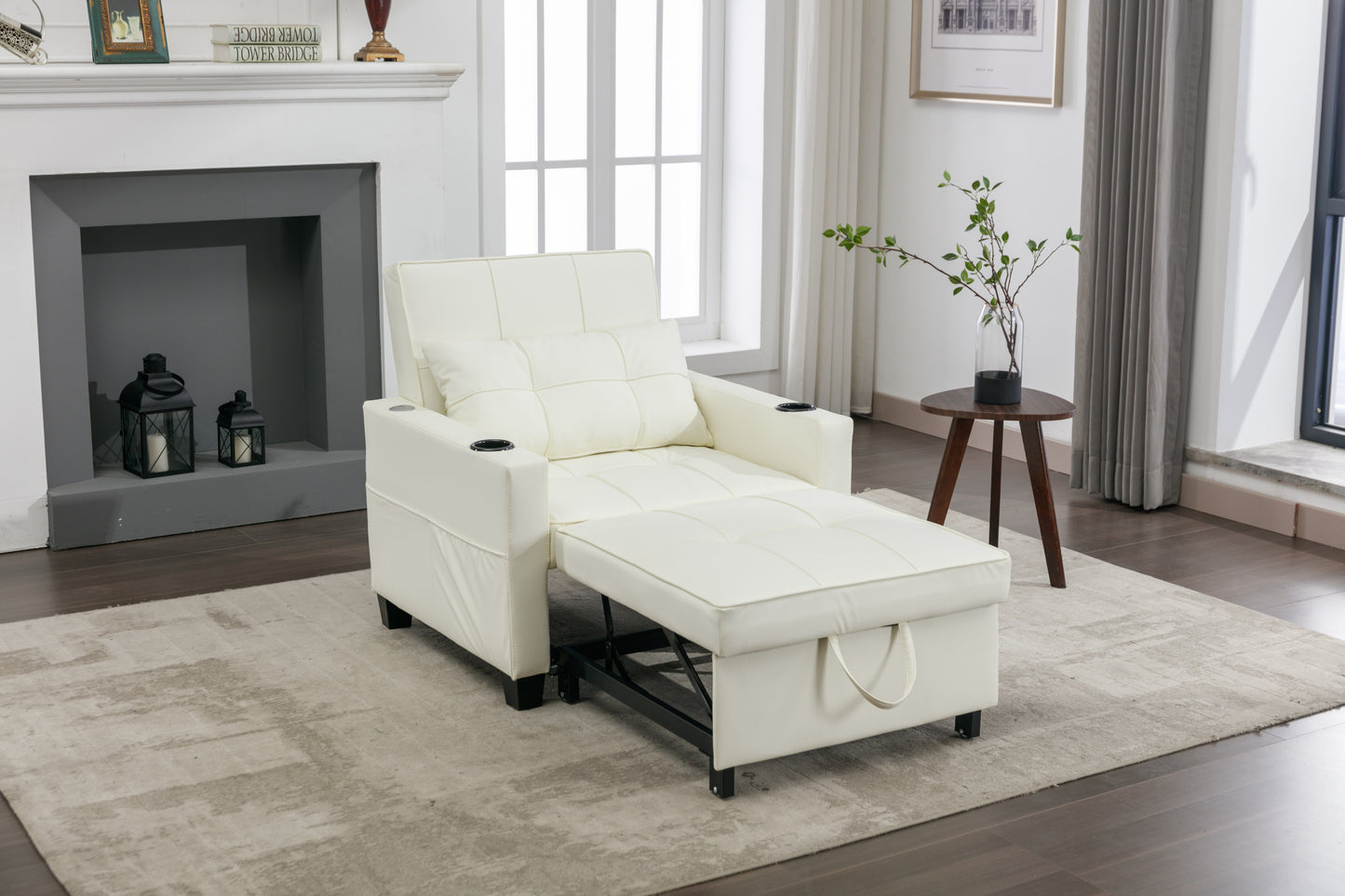 Convertible Futon Chair 3-in-1 Pull Out Sleeper