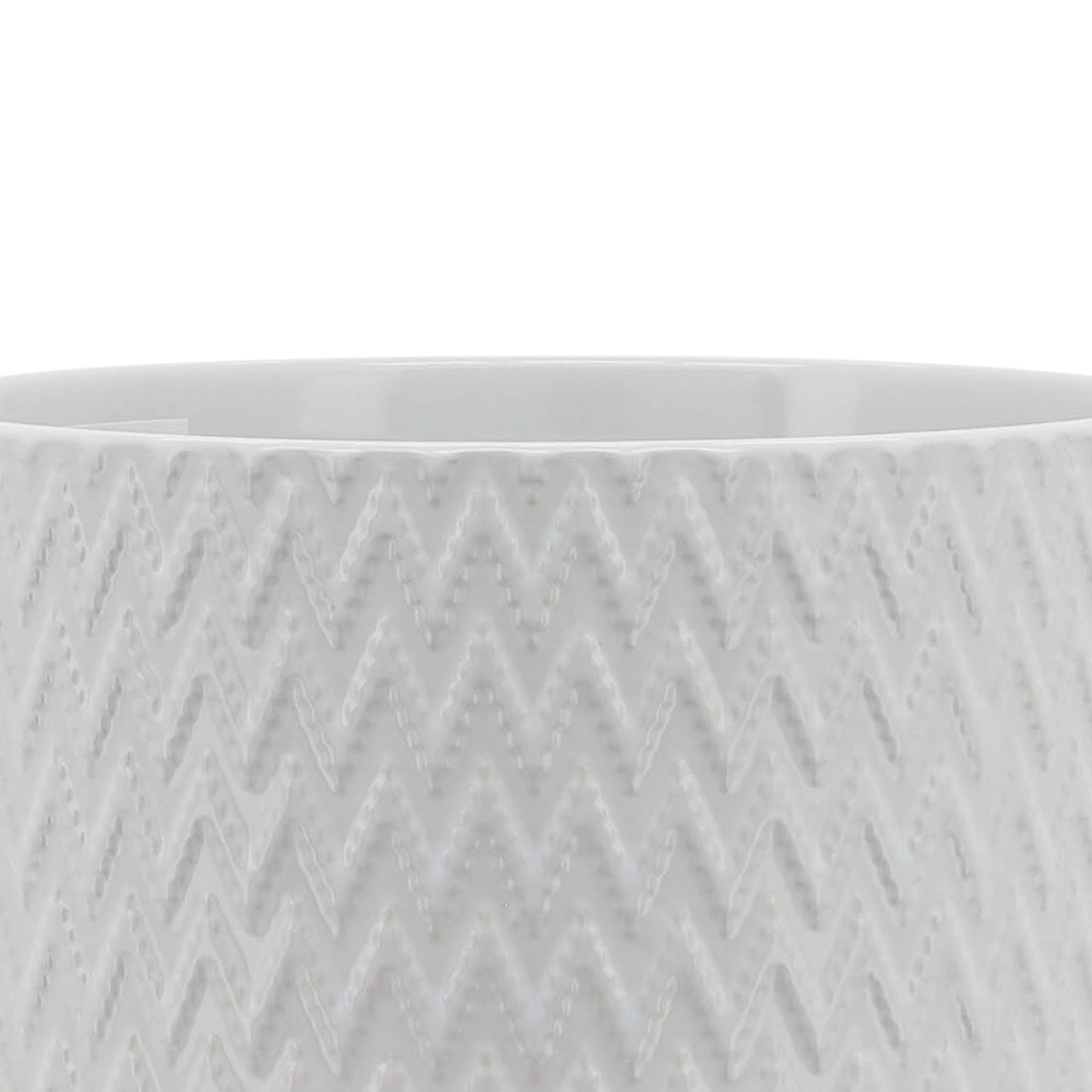 8" Chervron Planter with Stand - White