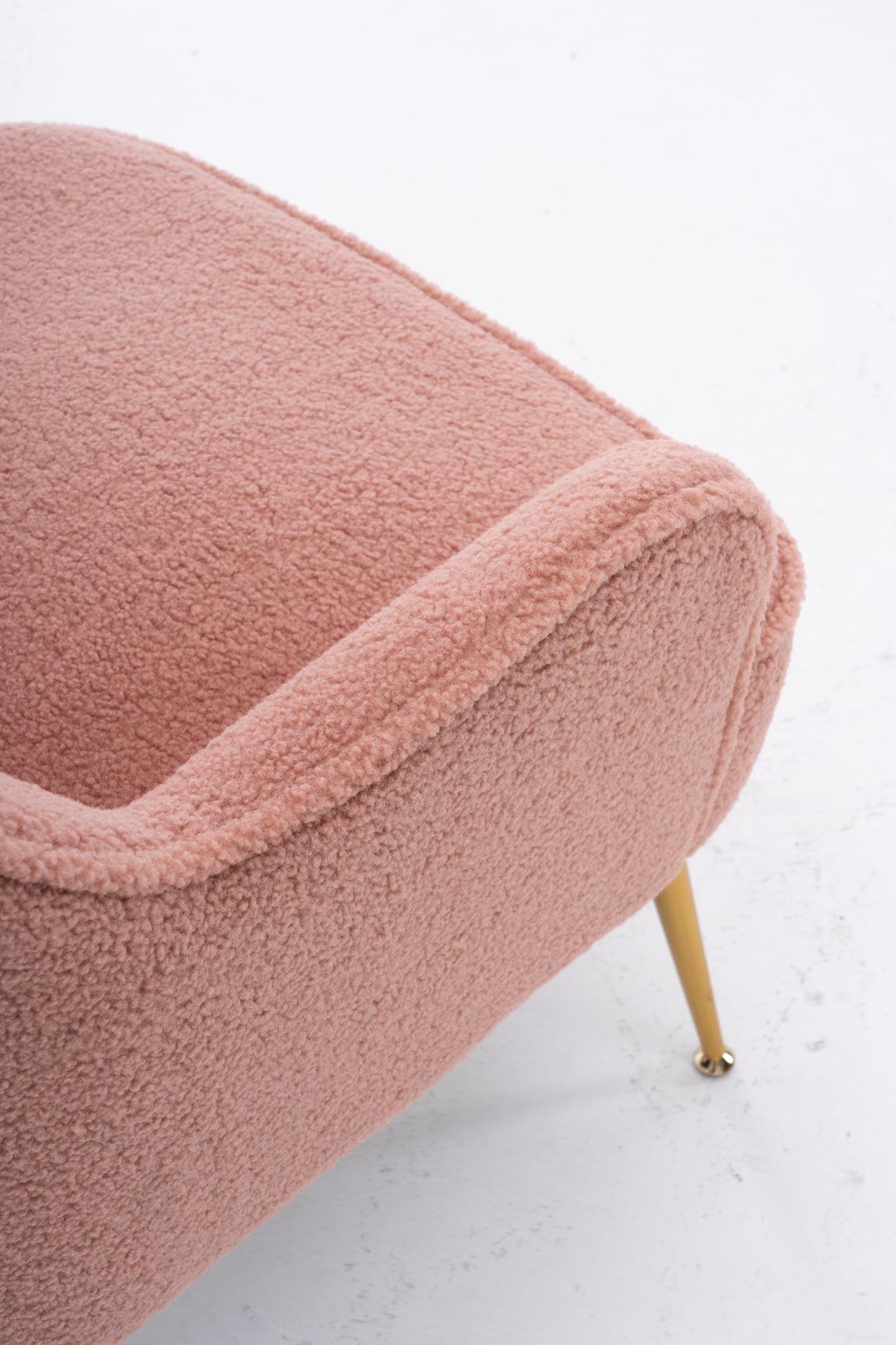 Teddy Fabric Pink Ergonomics Accent Chair