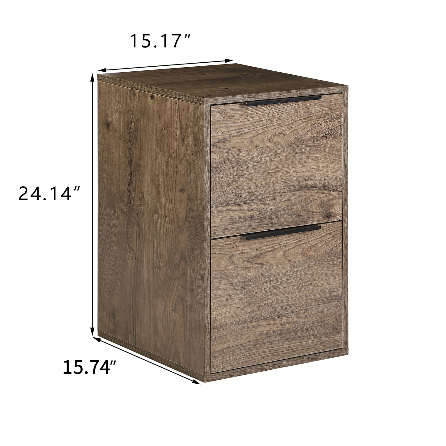 Wood File Cabinet with 2 Drawers - Gray