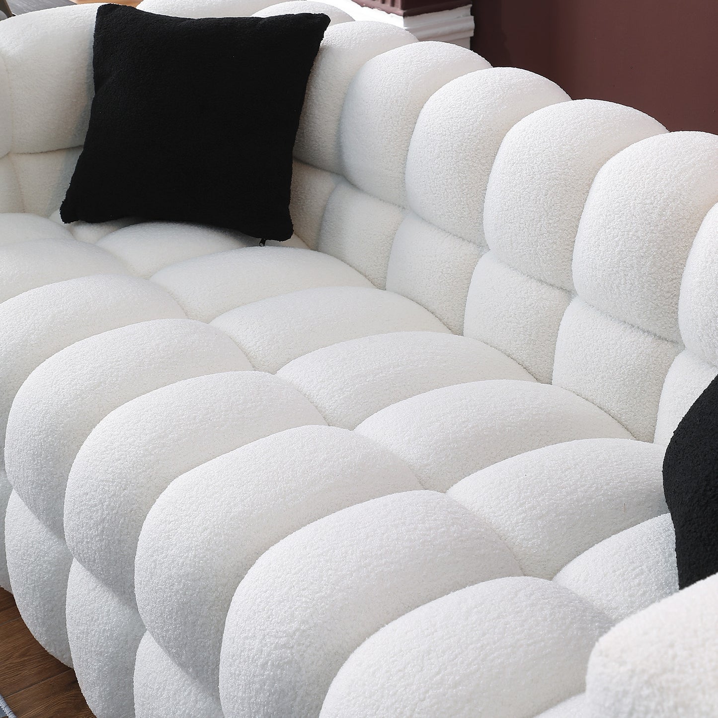 3 seater Marshmallow Boucle Sofa - White