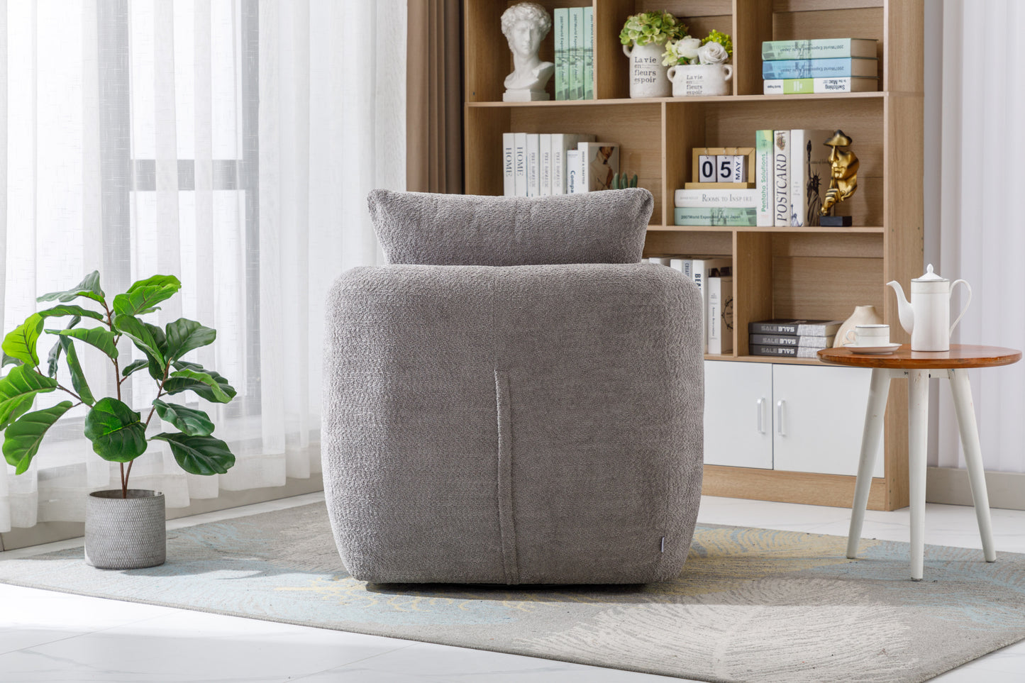 Swivel Barrel Chair, gray