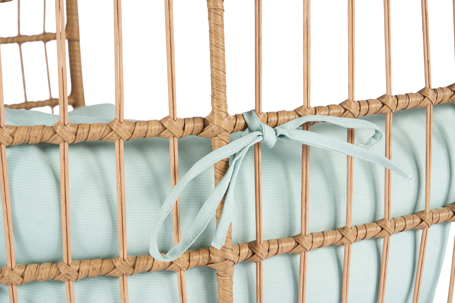 Wicker Egg Chair, Oversized Indoor Outdoor Lounger- Light Blue