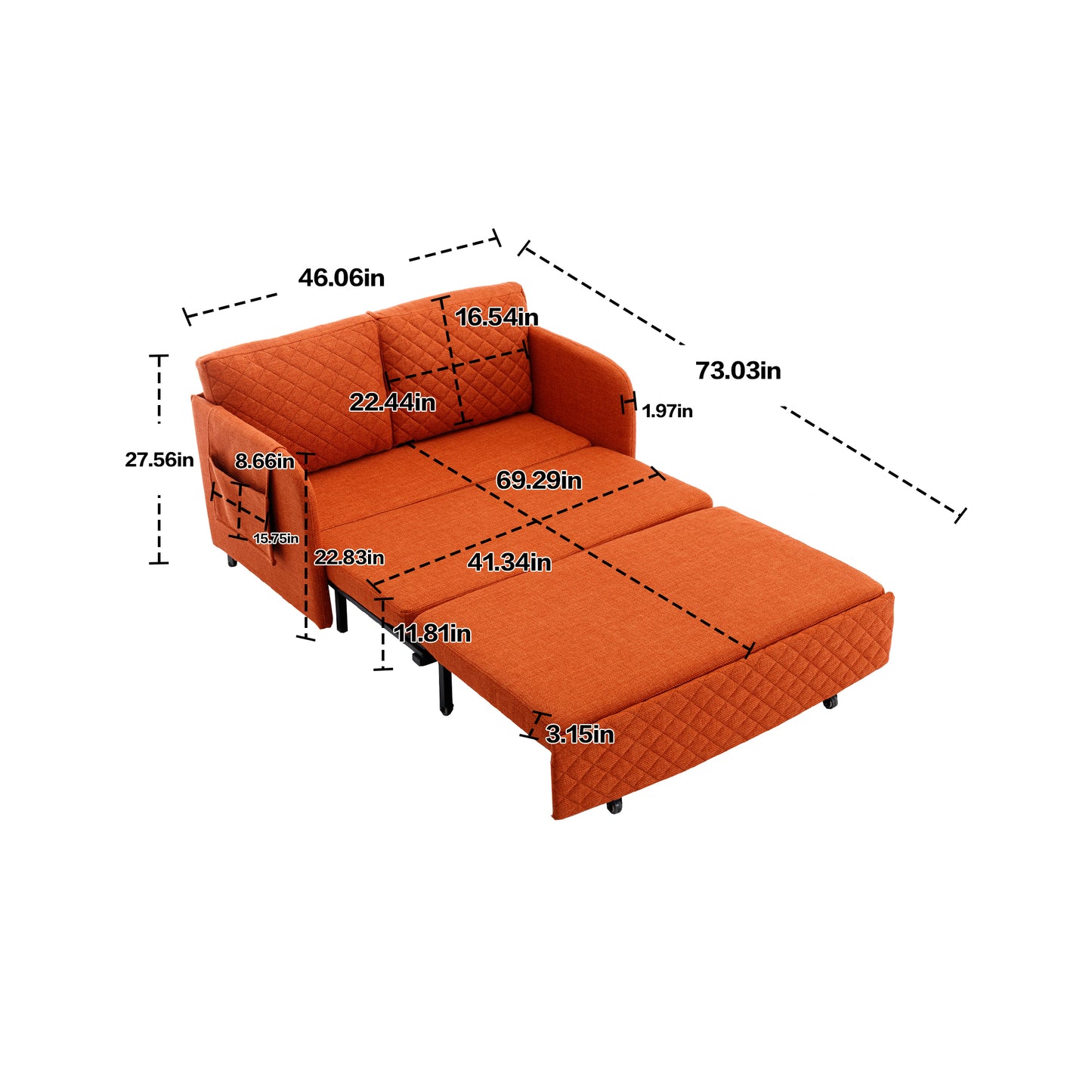 Coolmore Modern  Convertible Sleeper Sofa Bed