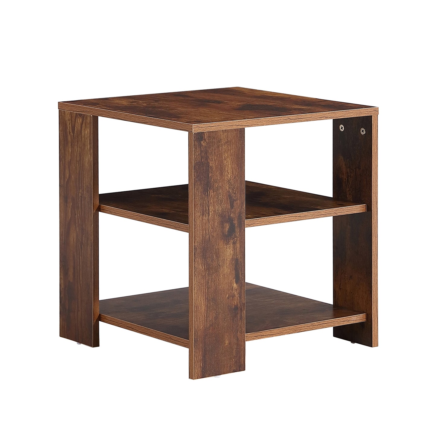 Square side table, rustic brown