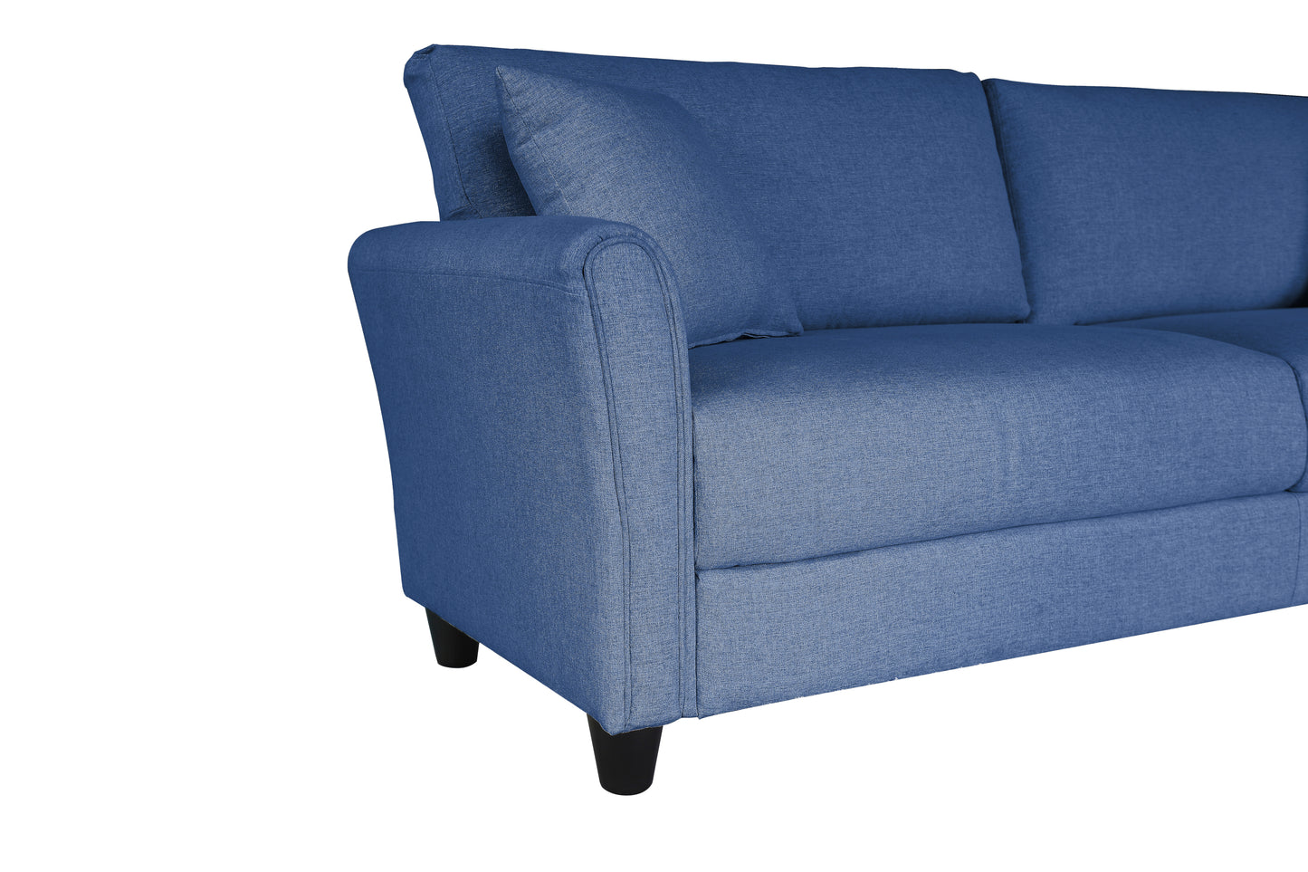 Blue three-seat sofa, linen