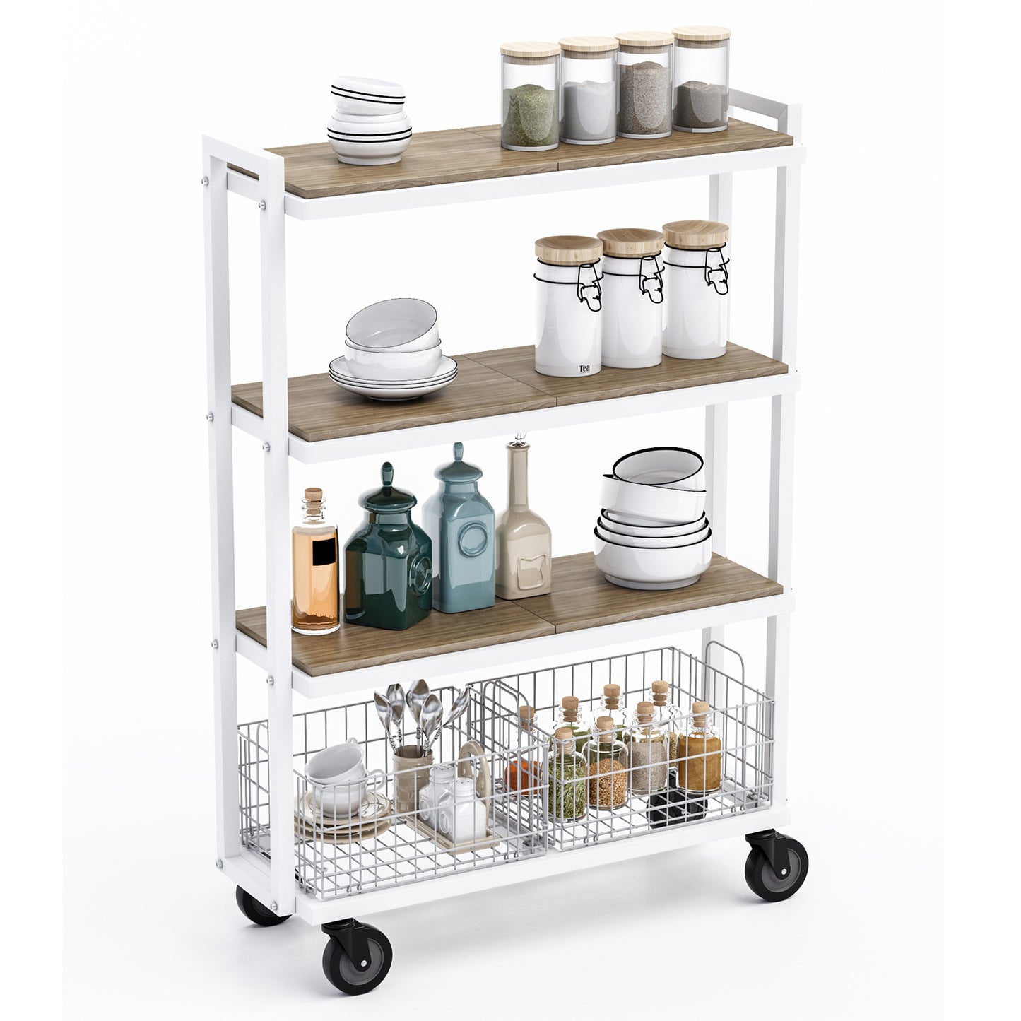 Atlantic 4-Tier Cart System White