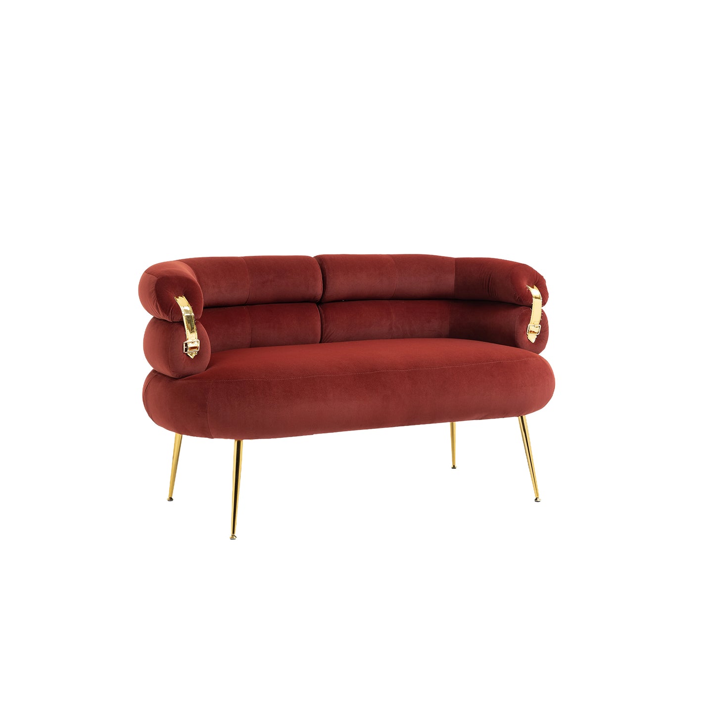 Accent Chair with Golden feet, red