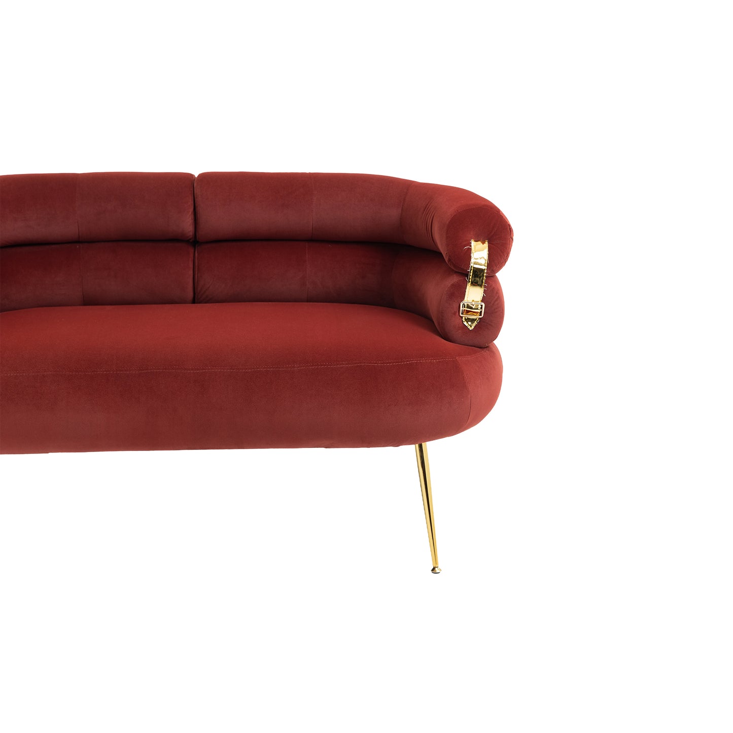 Accent Chair with Golden feet, red