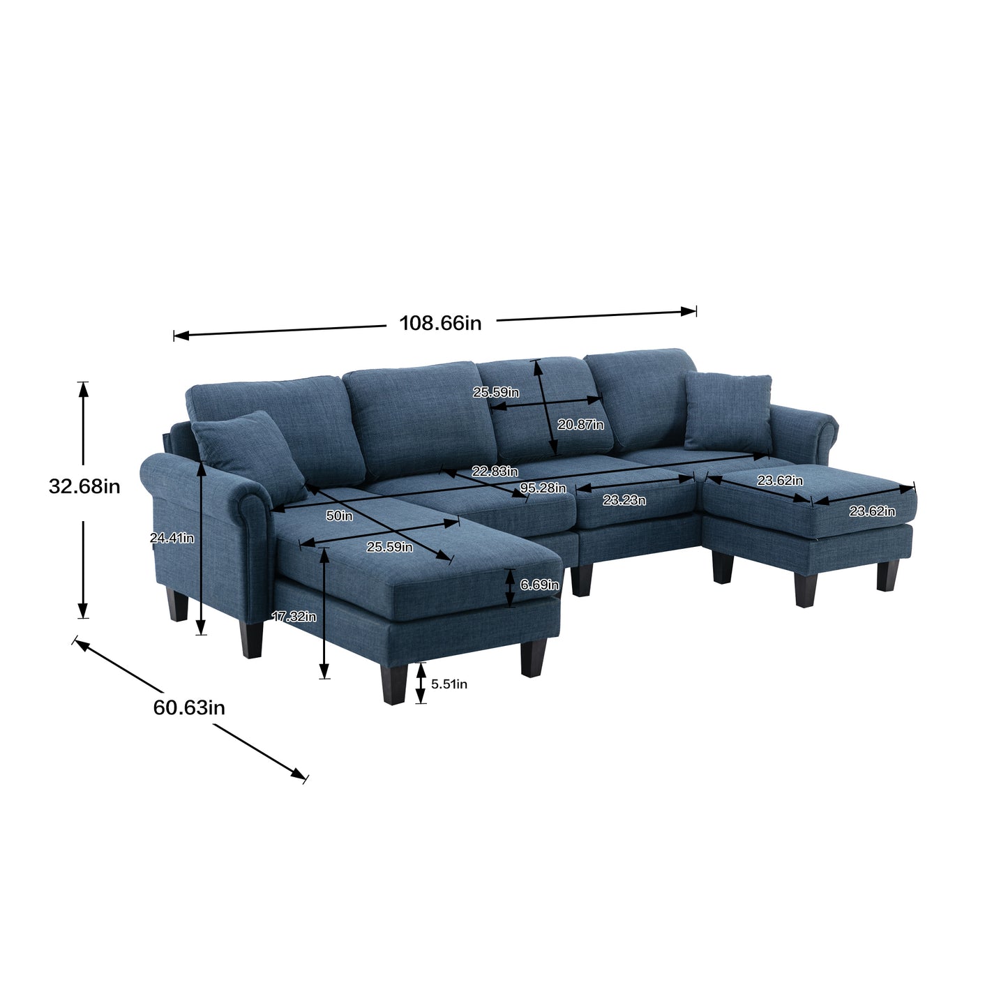 COOLMORE Accent sofa /Living room sofa sectional  sofa