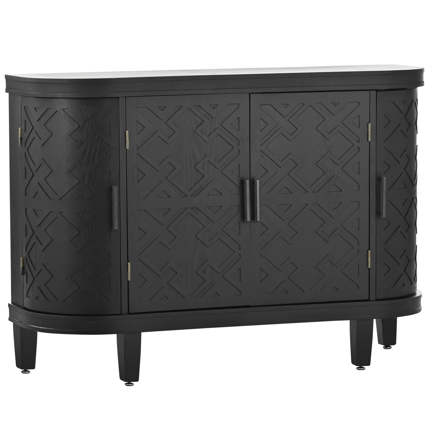 U-Style Accent Storage Cabinet Sideboard Wooden Cabinet with Antique Pattern Doors for Hallway, Entryway, Living Room, Bedroom