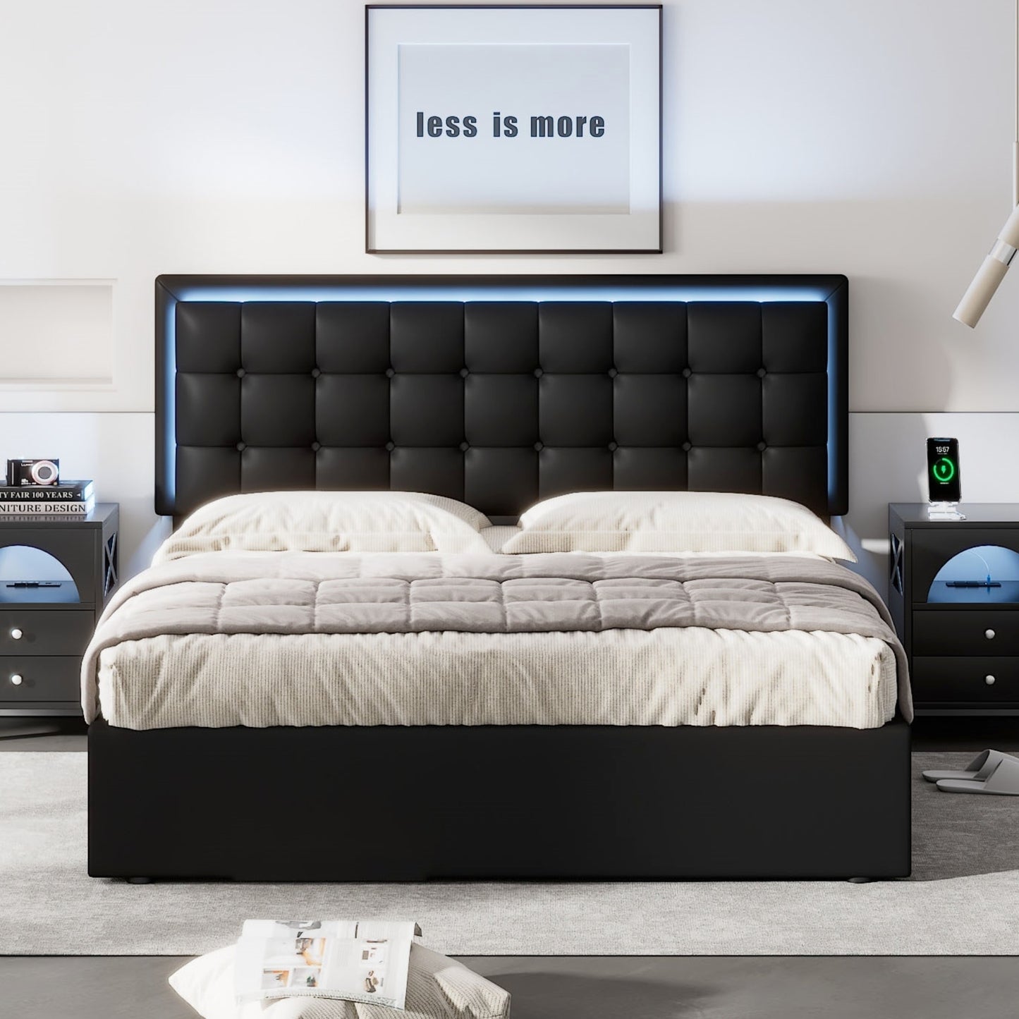 Tufted Upholstered Platform Bed - Queen