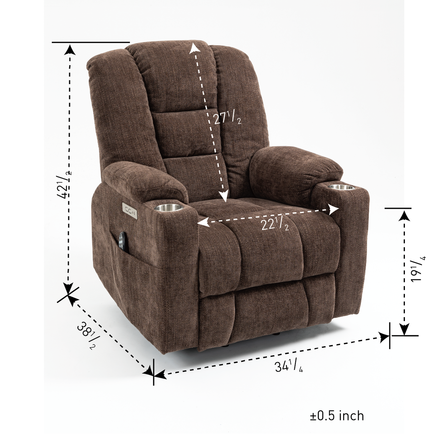 EMON'S Large Power Lift Recliner Chair with Massage and Heat