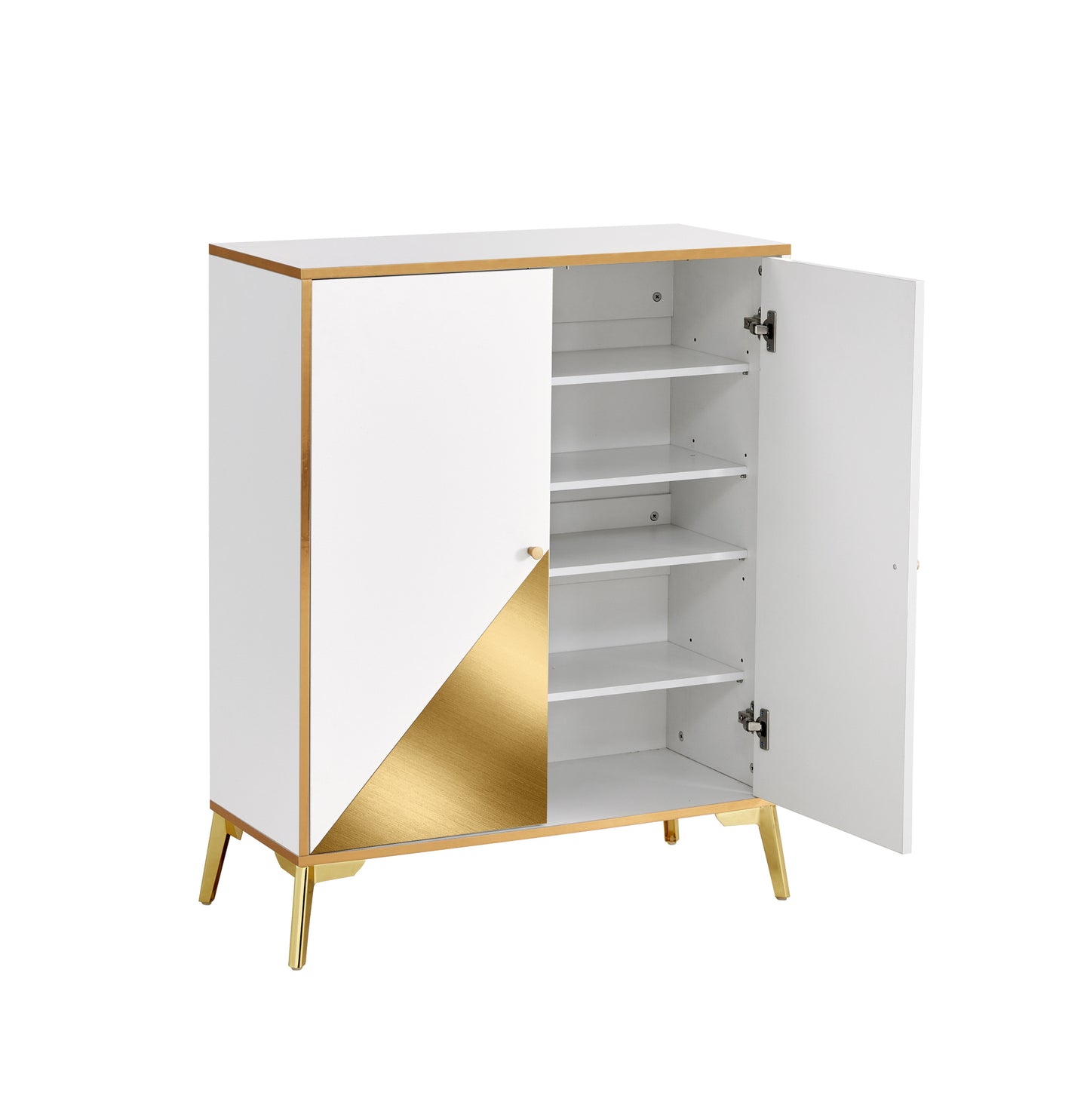 Buffet Sideboard Storage Cabinet,Buffet Server Console Table, shoe cabinet Accent Cabinet, for Dining Room, Living Room, Kitchen, Hallway GOLD +WHITE 1pcs