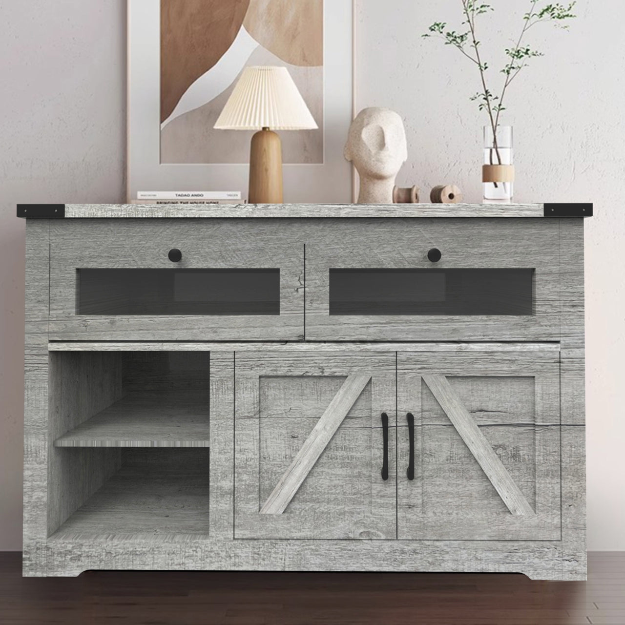 TV Cabinet ,  Modern LED TV Cabinet with Storage Drawers