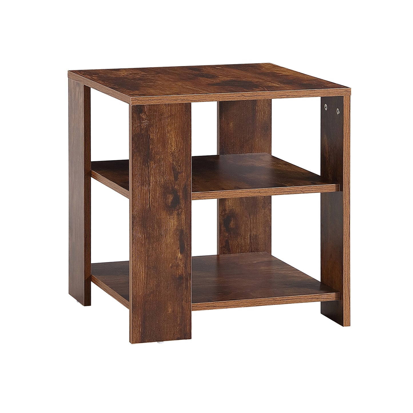 Square side table, rustic brown