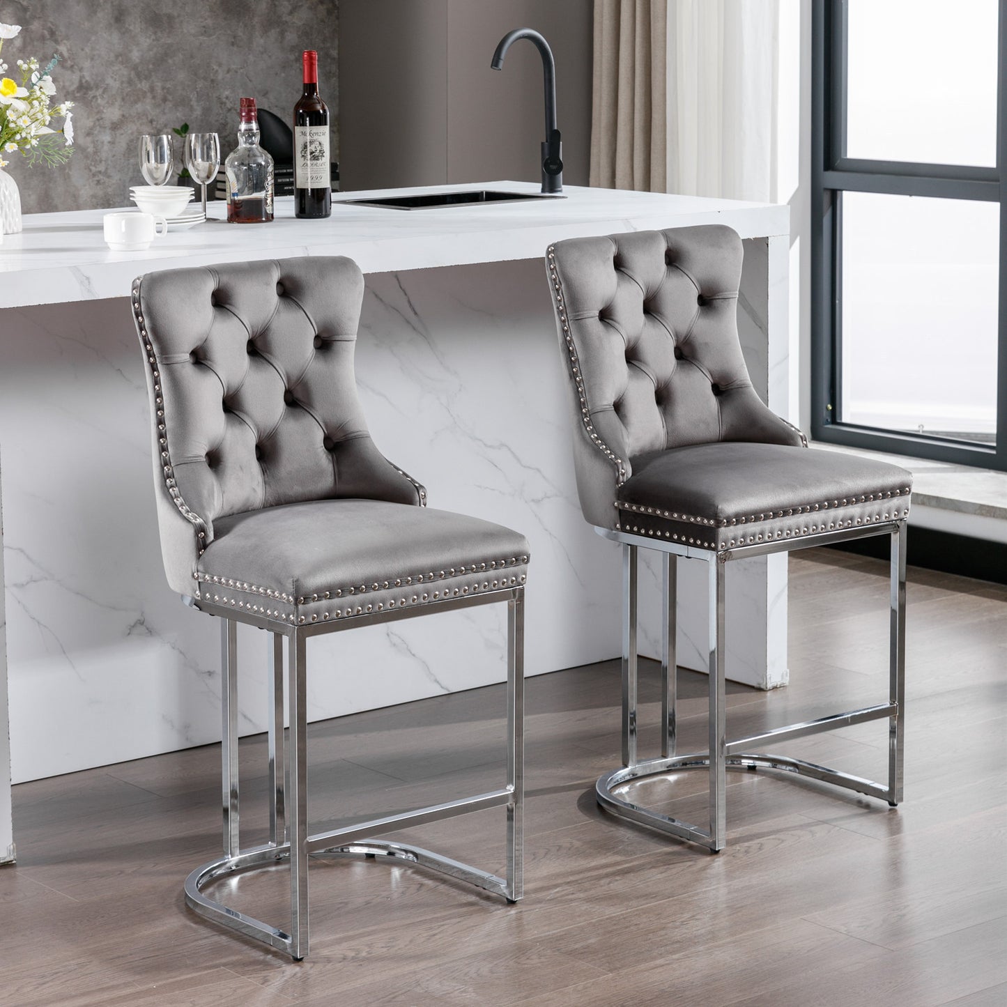 26" Counter Height Bar Stool Set of 2