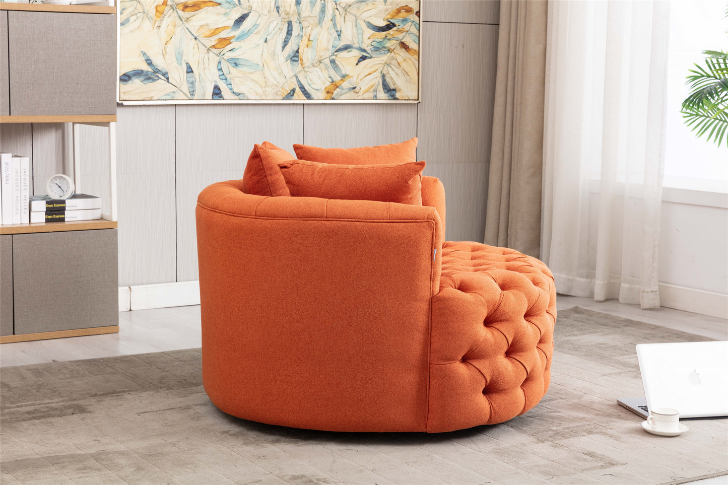 Modern Swivel Accent Chair, Orange 