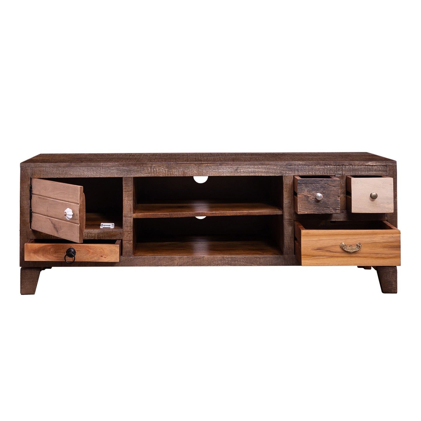 57" 4 Drawer Mango Wood Media Console Cabinet