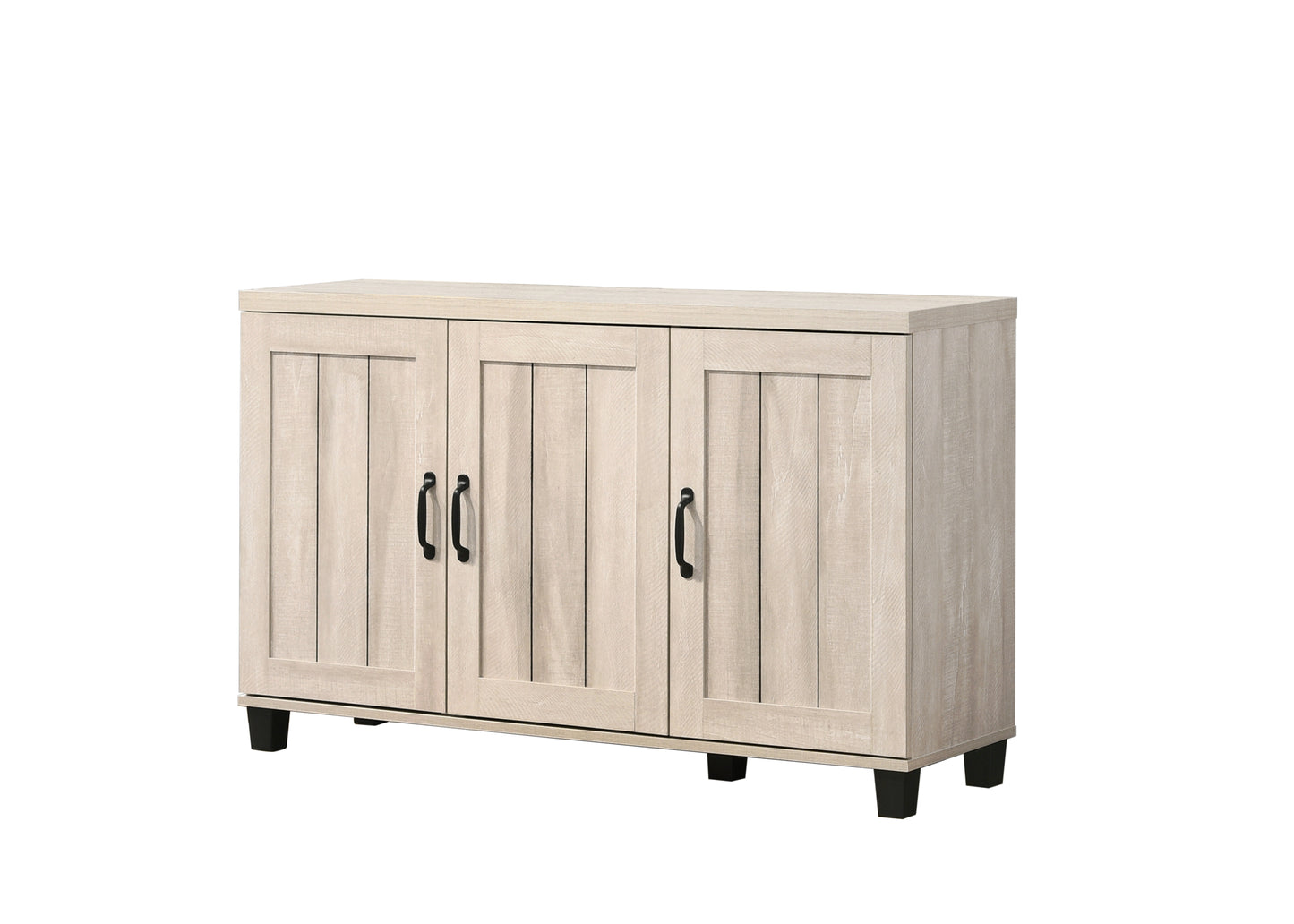 Corby Oak Finish 3-Door Shoe Cabinet - Dusty Gray