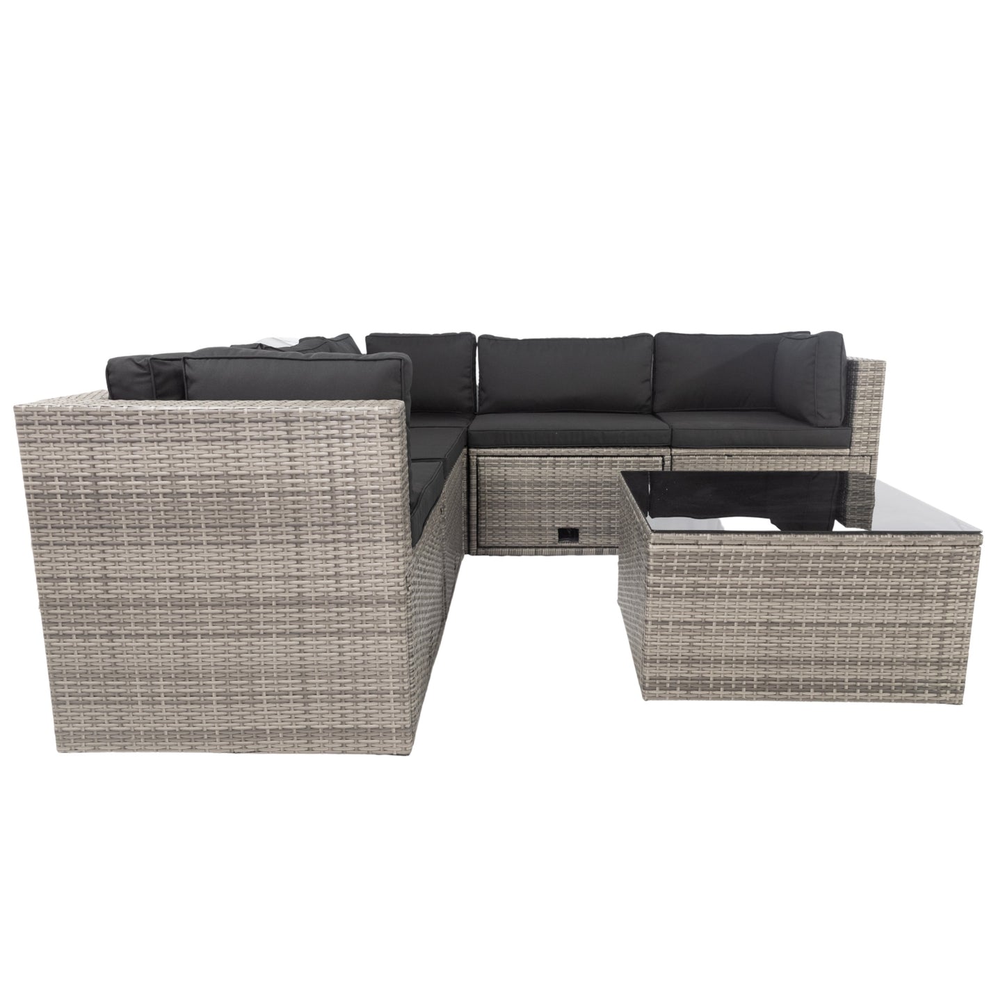 6pcs Rattan Sectional Outdoor Furniture Cushioned  Sofa Set