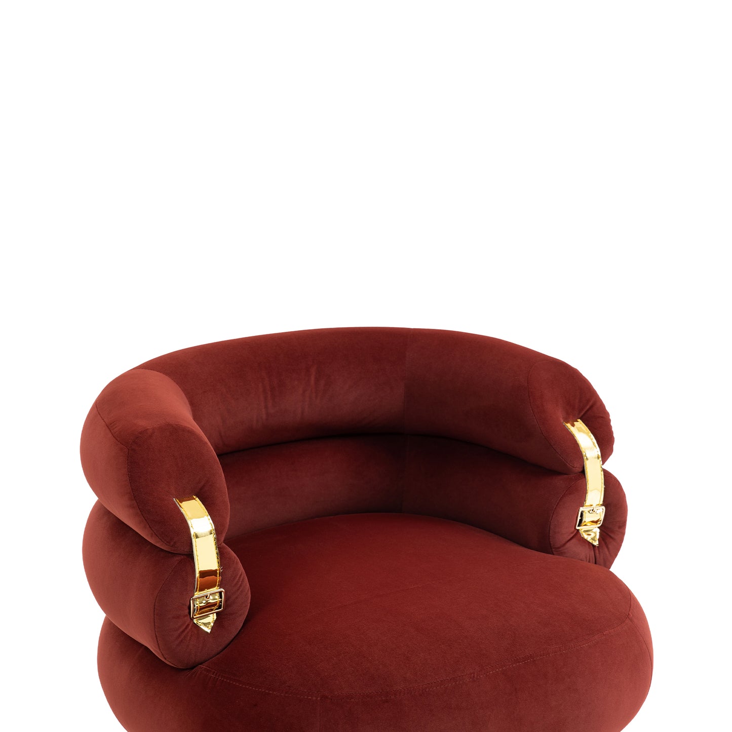 Velvet Accent Chair, Wine Red