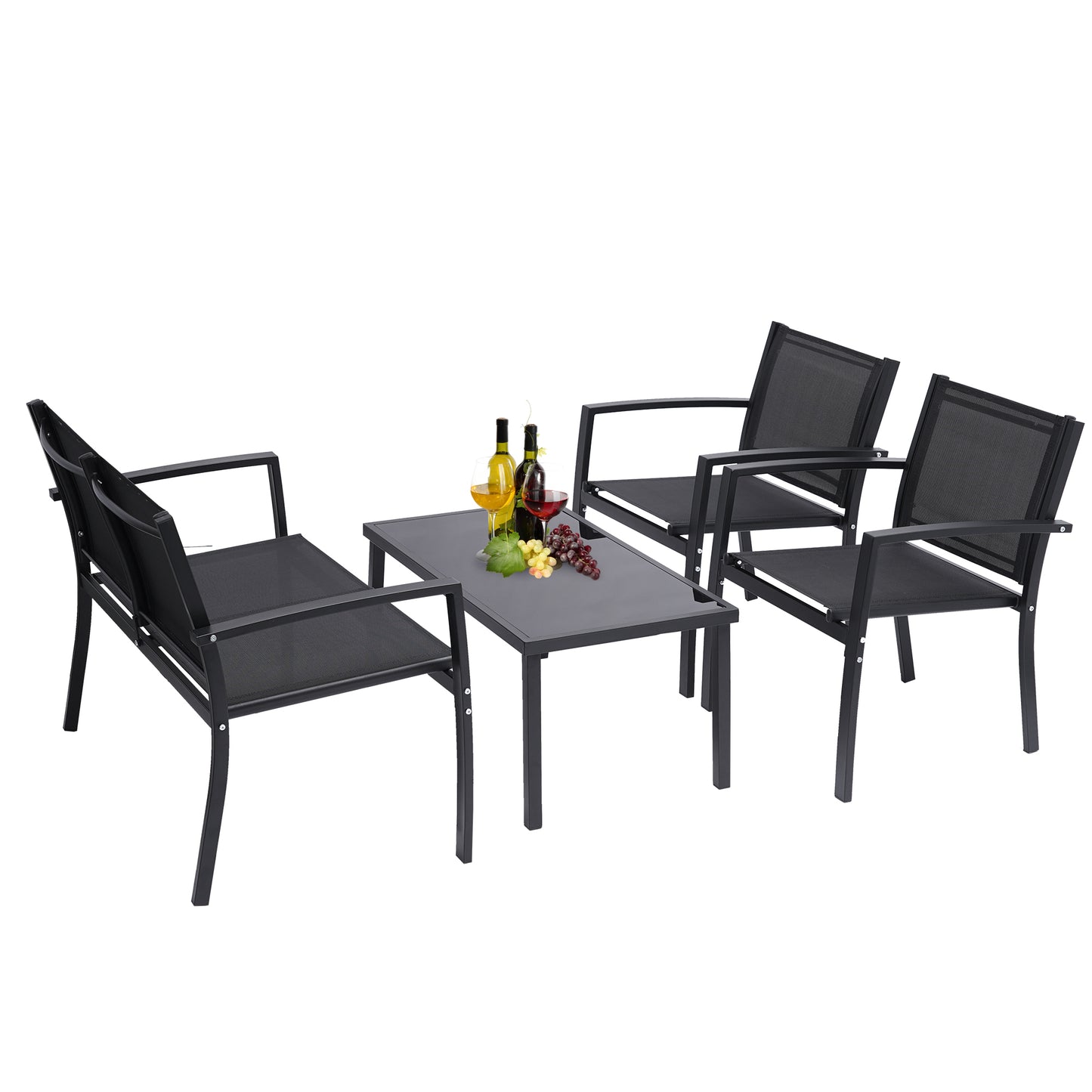 4pcs Rattan Patio Furniture Set