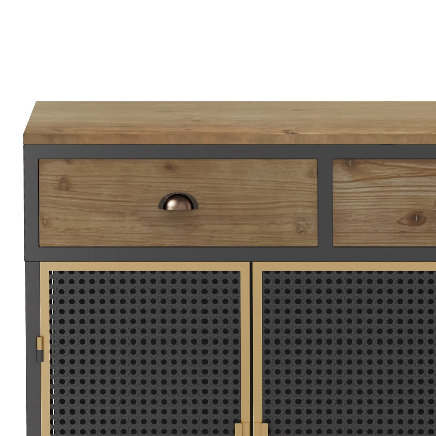 47.64" Wide 4 Doors Modern Sideboard with 3 Top Drawers