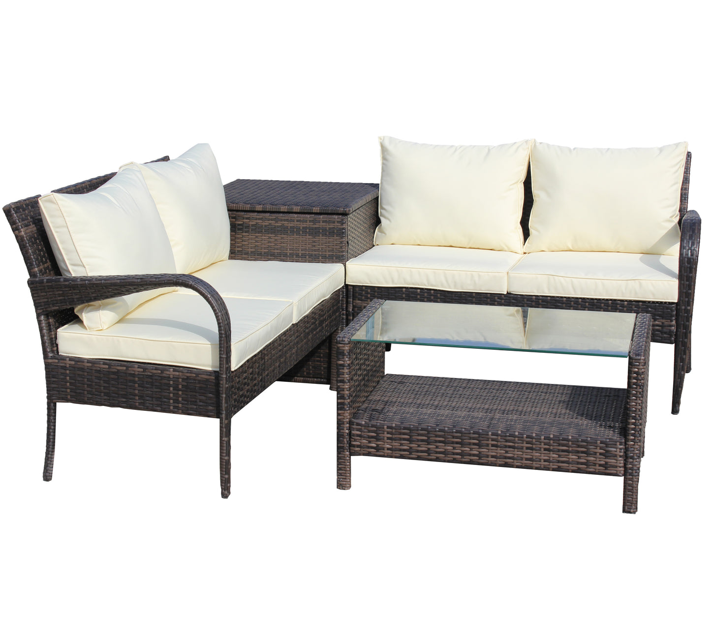 4pcs Rattan Patio Furniture Set