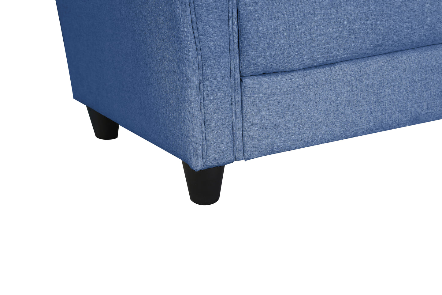 Blue three-seat sofa, linen