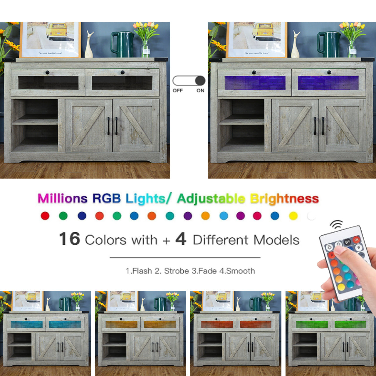 TV Cabinet ,  Modern LED TV Cabinet with Storage Drawers