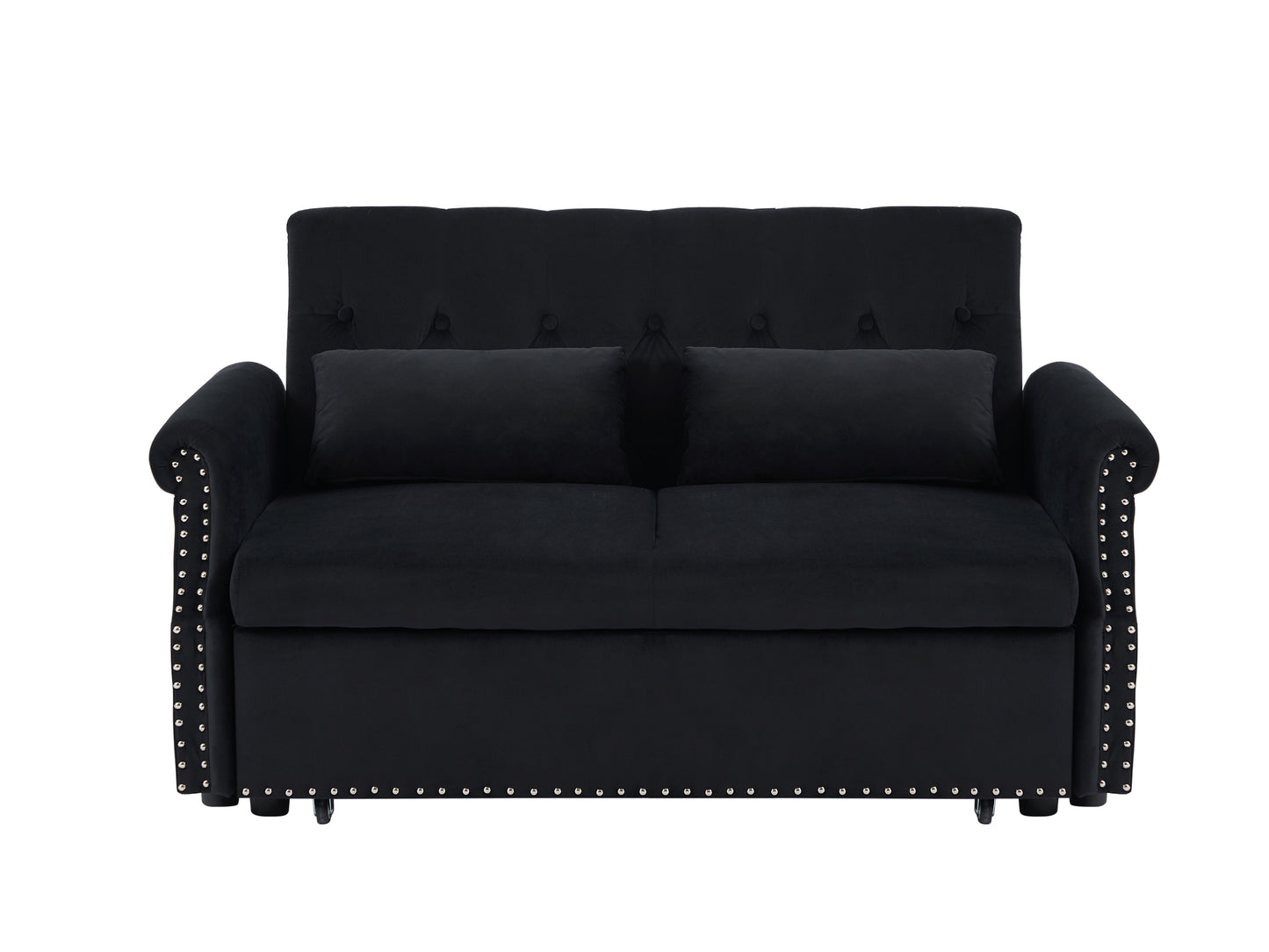 Artemax 55'' Modern Shiny Velvet Convertible Loveseat Sleeper