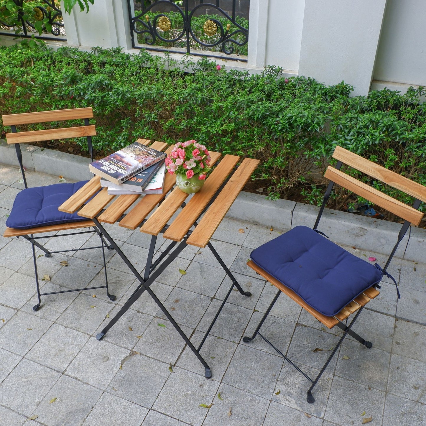 Solid Teak Wood Patio Bistro 3 Piece Set