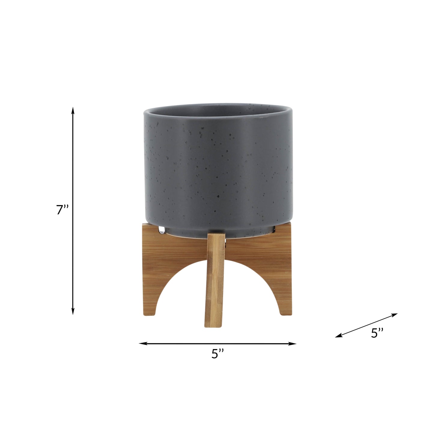 5" Planter with  Wood Stand