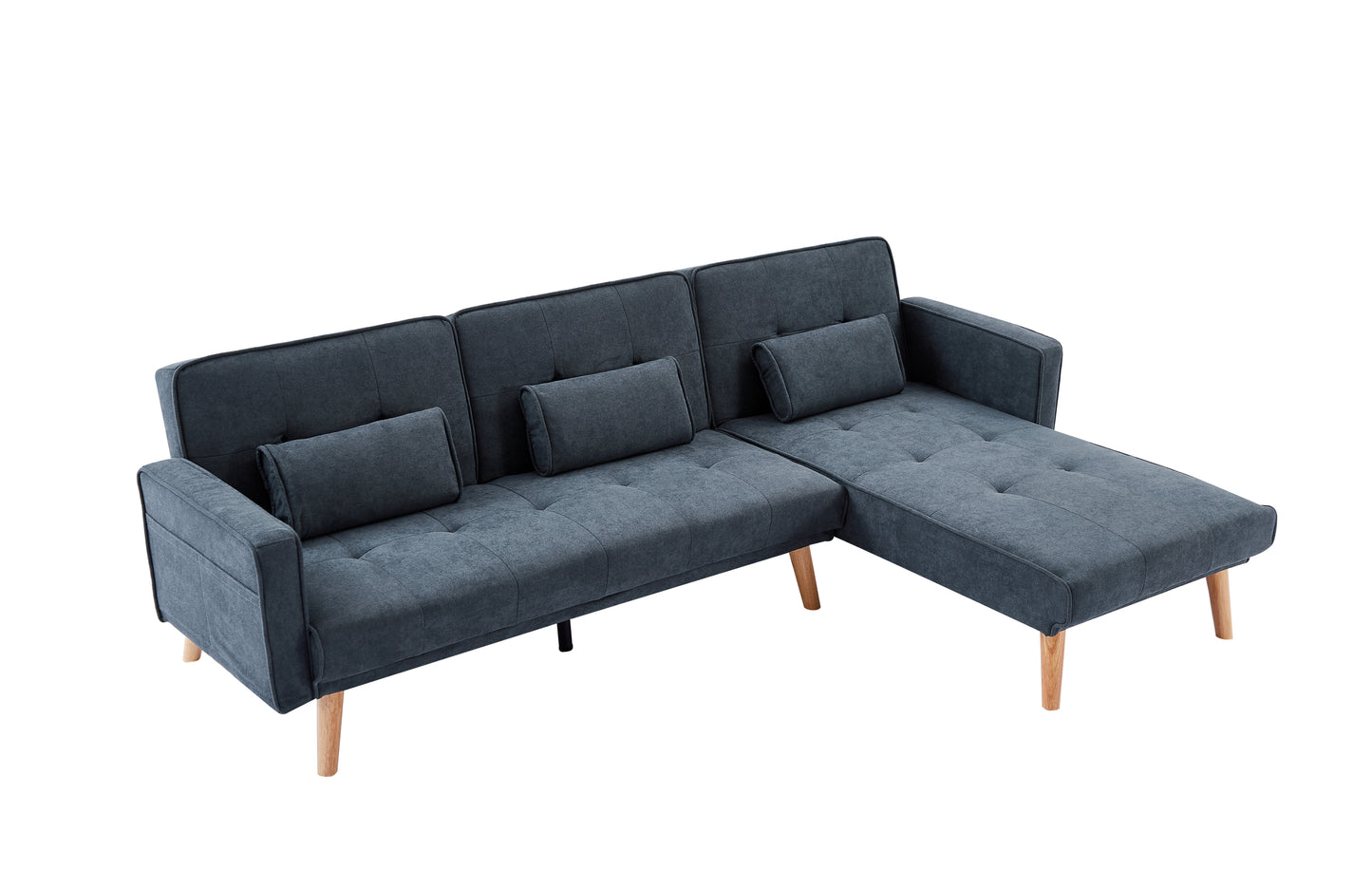 Convertible Sectional Sofa sleeper, Right Facing L-shaped Sofa Counch For Living Room