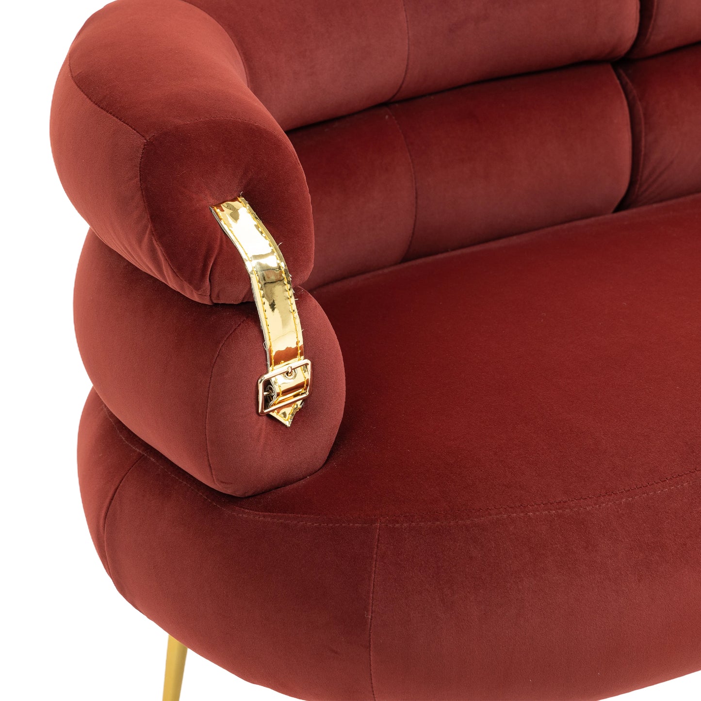 Accent Chair with Golden feet, red