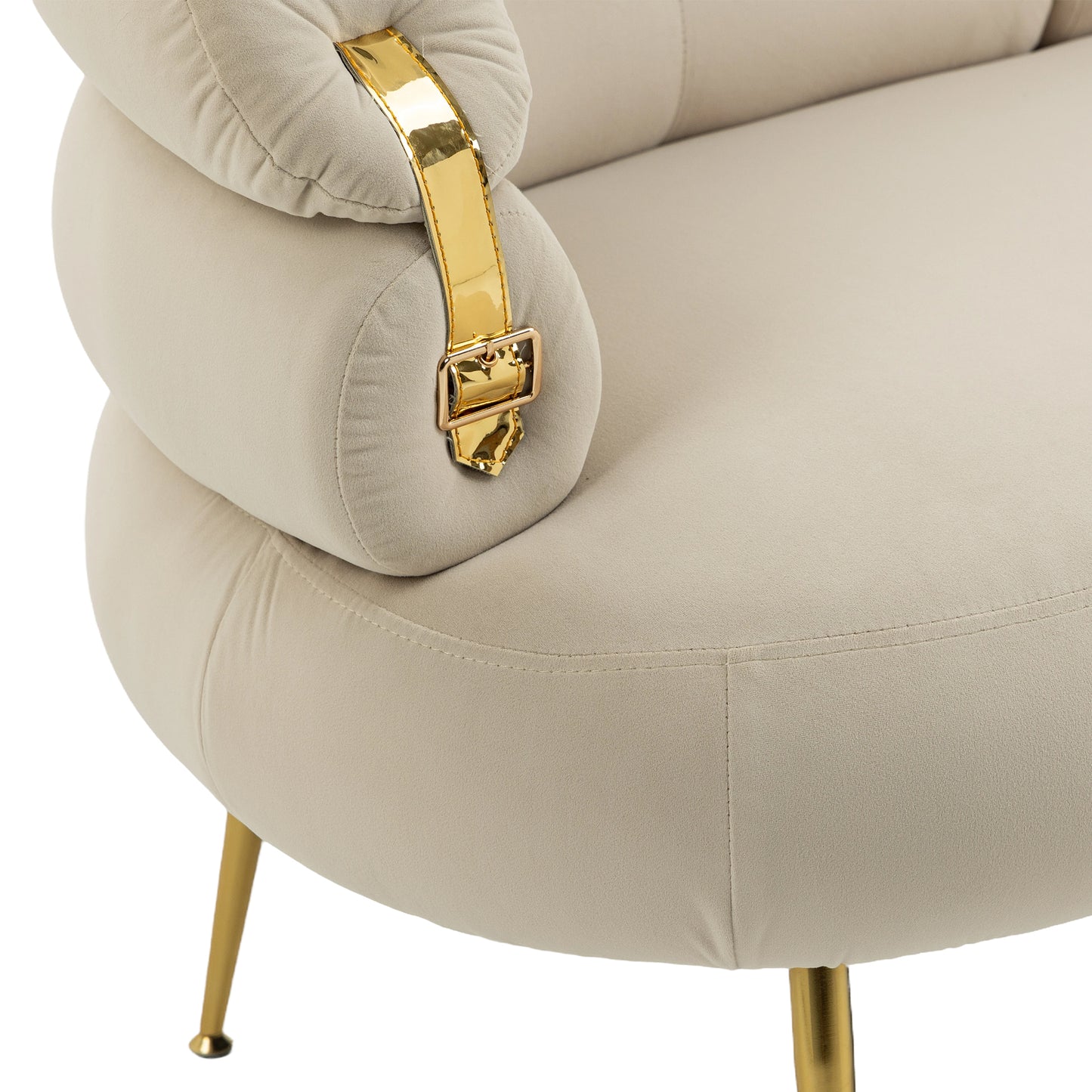 Accent Chair with Golden feet, beige